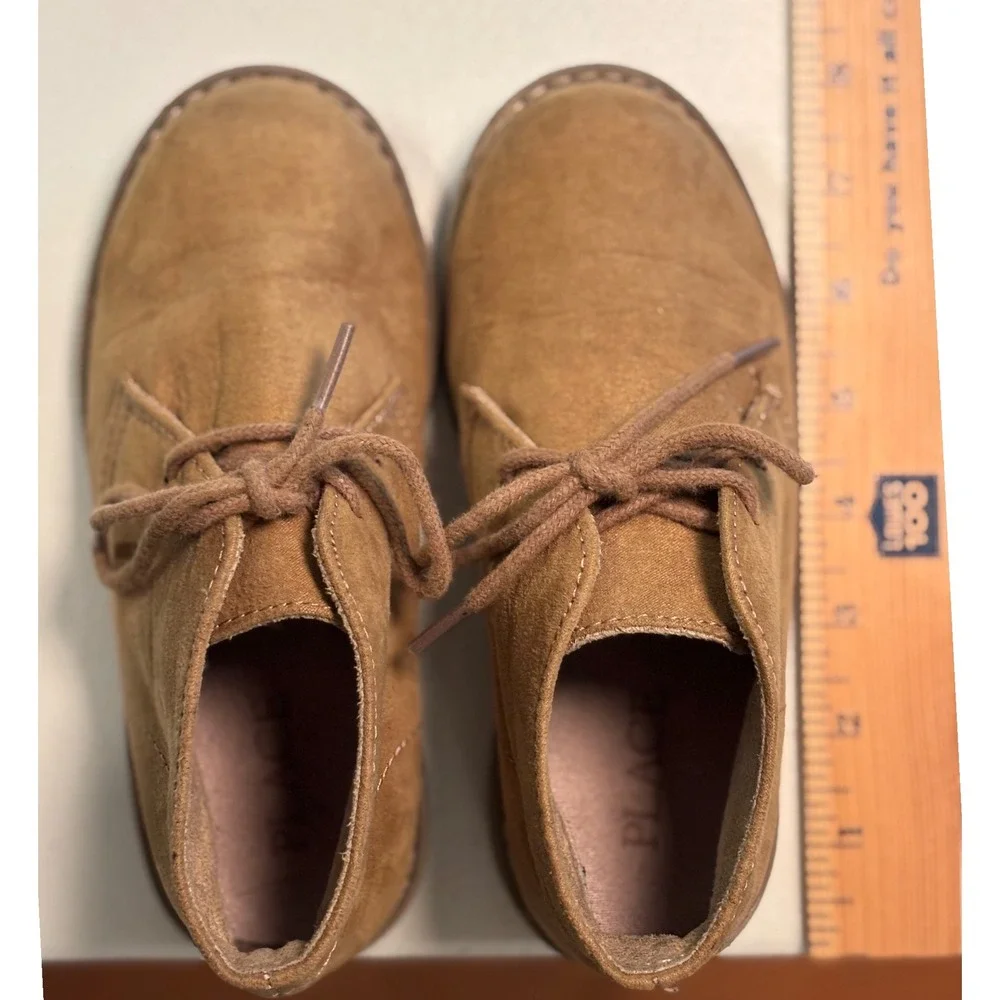 Children's Place Tan Suede Dress Shoes Toddler Boy Lace Up Size 12‎